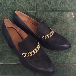 Calvin Klein Navy Blue healed loafers